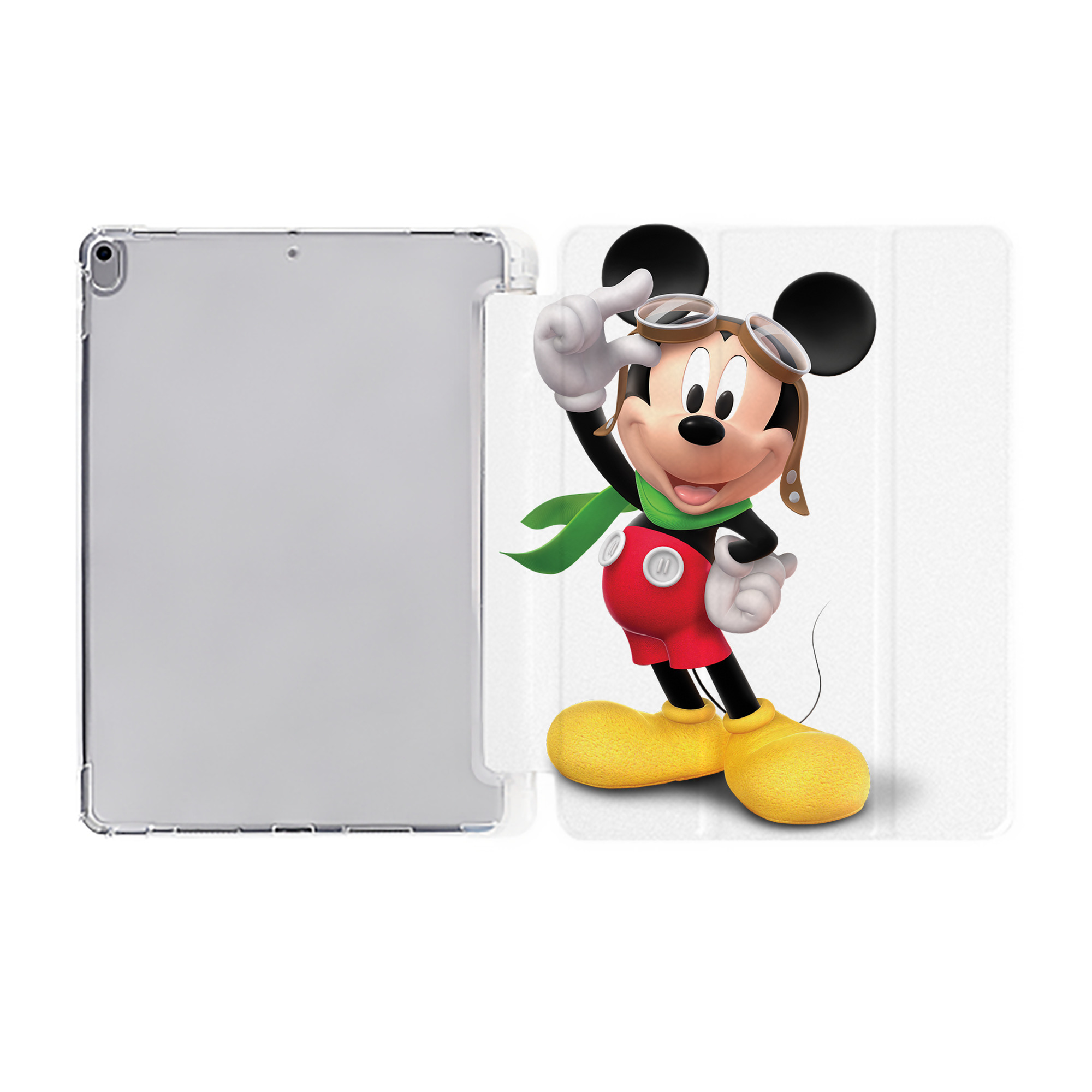 ミッキーマウス Mickey Mouse IPad ケース ペン収納付き 三つ折りスタンド PUレザー×シリコン 対応機種9.5/10.5/10.9インチ